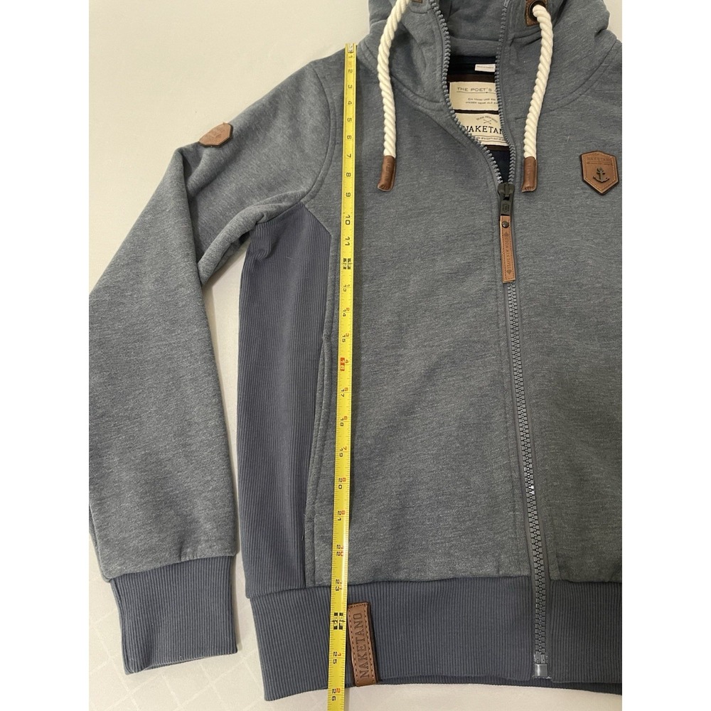 Naketano Women's Full Zip Blue Hoodie Poet's Choice Pockets Size M - Picture 7 of 10